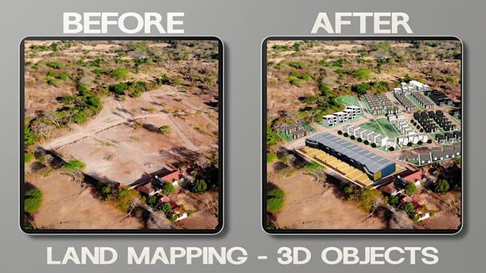 Aerial drone view of Gujarat industrial park with topographic contour overlay